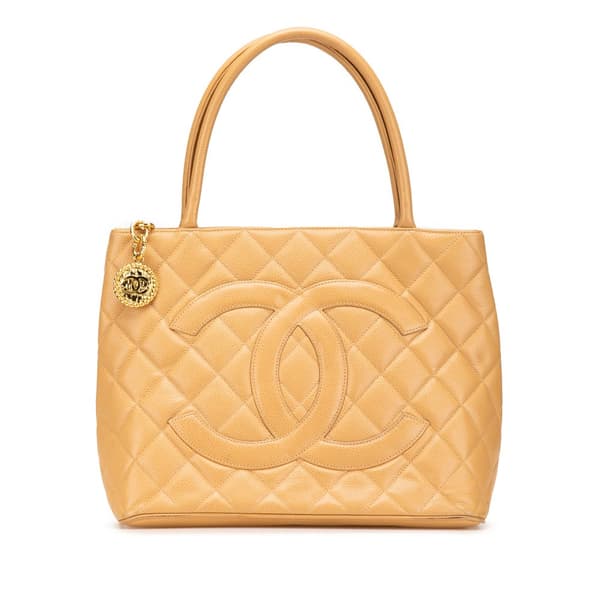 Pre-owned Chanel Caviar Medallion Tote Brown