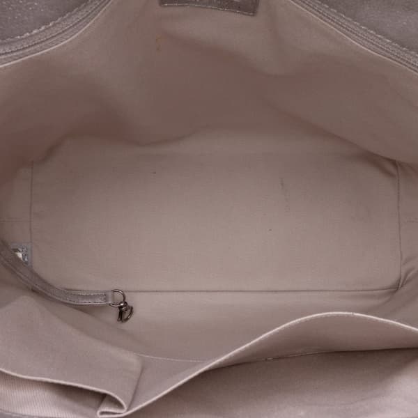 Pre-owned Chanel Quilted Iridescent Calfskin Shopping in Chains Tote Gray