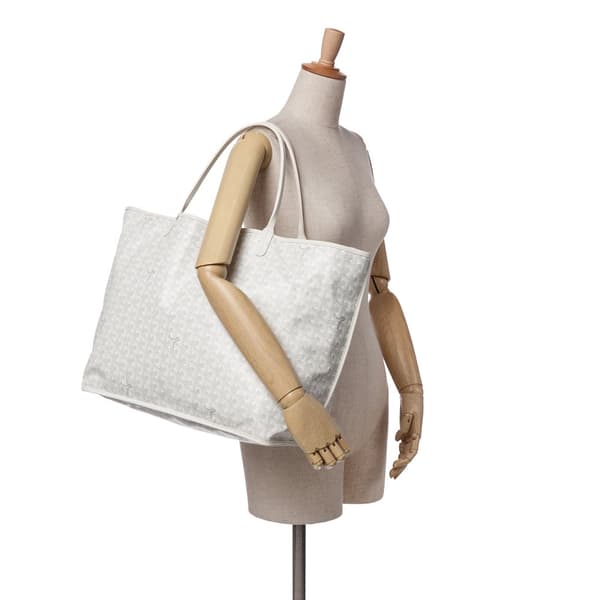 Pre-owned Goyard Goyardine Reversible Anjou GM White