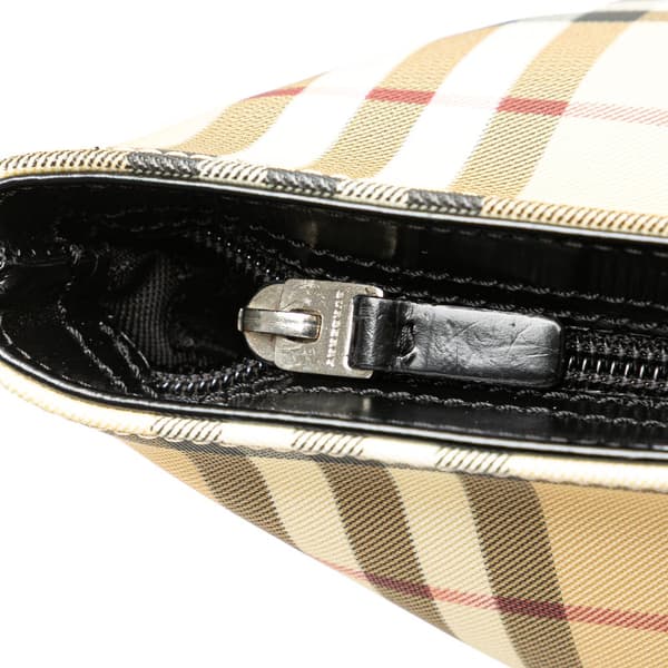 Pre-owned Burberry House Check Coated Canvas Tote Brown