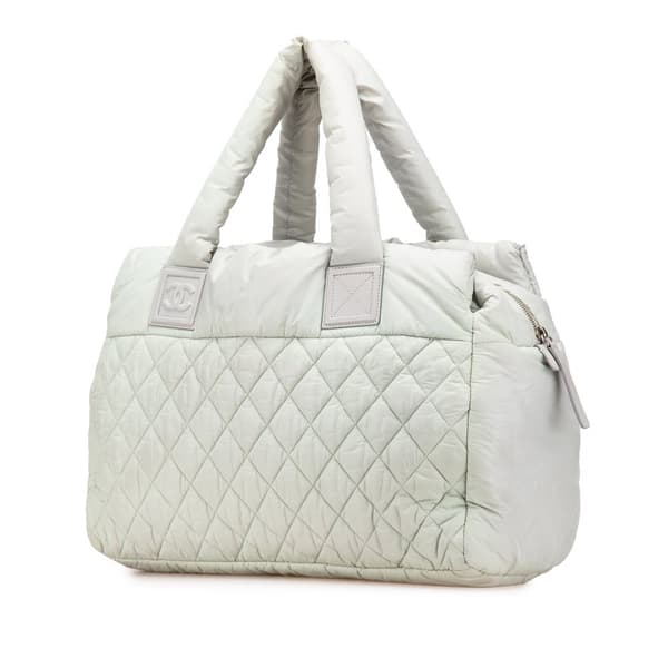 Pre-owned Chanel Large Nylon Coco Cocoon Tote White