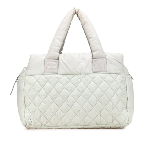 Pre-owned Chanel Large Nylon Coco Cocoon Tote White