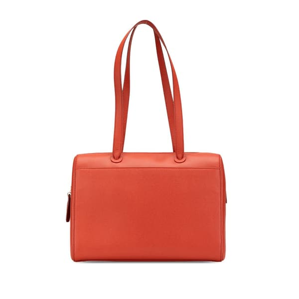 Pre-owned Chanel Grained Calfskin Tote Orange