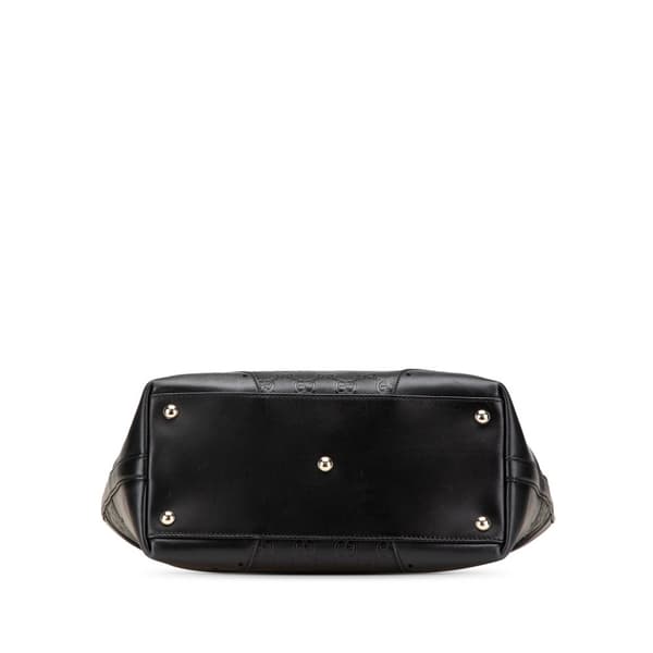 Pre-owned Gucci Small Guccissima Punch Tote Black