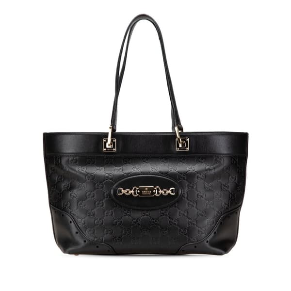 Pre-owned Gucci Small Guccissima Punch Tote Black