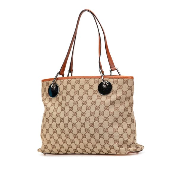 Pre-owned Gucci GG Canvas Eclipse Tote Brown