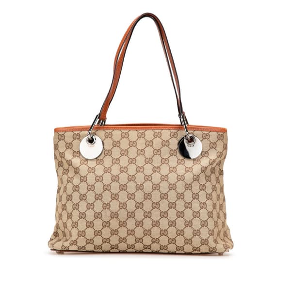 Pre-owned Gucci GG Canvas Eclipse Tote Brown