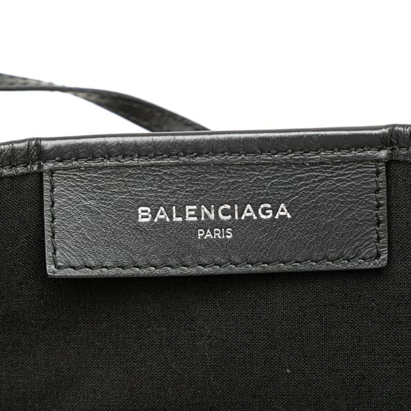 Pre-owned Balenciaga Canvas Navy Cabas S White