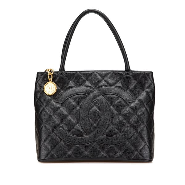 Pre-owned Chanel Caviar Medallion Tote Black