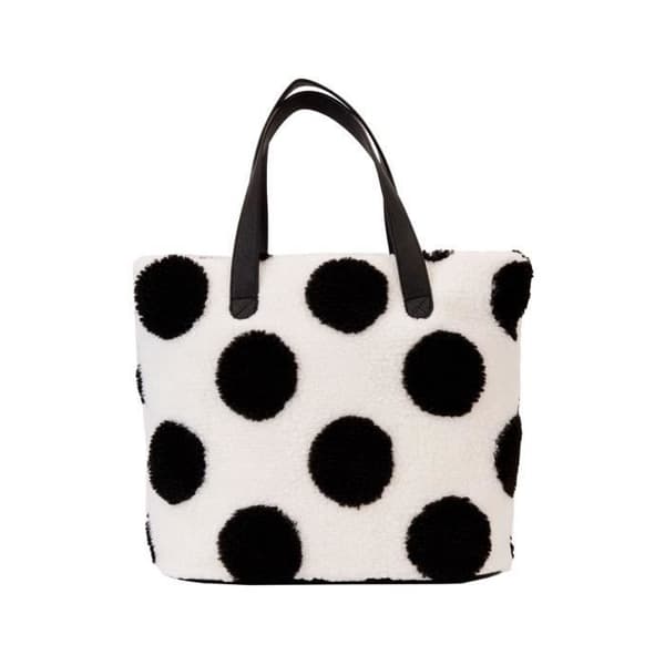 Minnie Rocks the Dots shoppingväska - Loungefly - Svart och vit - Syntet - Handgjord - Rymmer A4-format