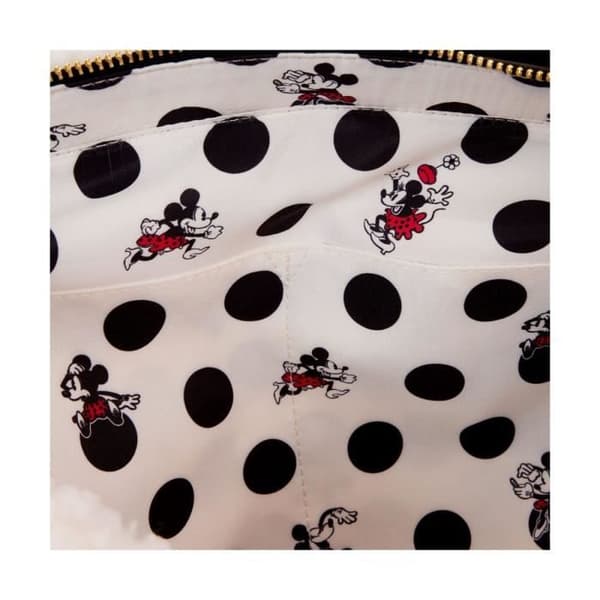 Minnie Rocks the Dots shoppingväska - Loungefly - Svart och vit - Syntet - Handgjord - Rymmer A4-format