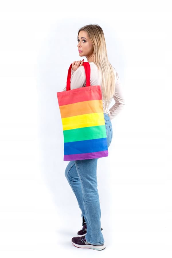 TASKE INDKØBSPOSE BOMULD REJNBUE PRIDE LGBT LARGE XXL