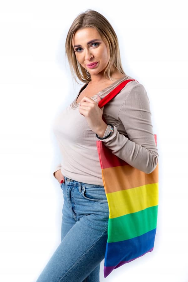 TASKE INDKØBSPOSE BOMULD REJNBUE PRIDE LGBT LARGE XXL