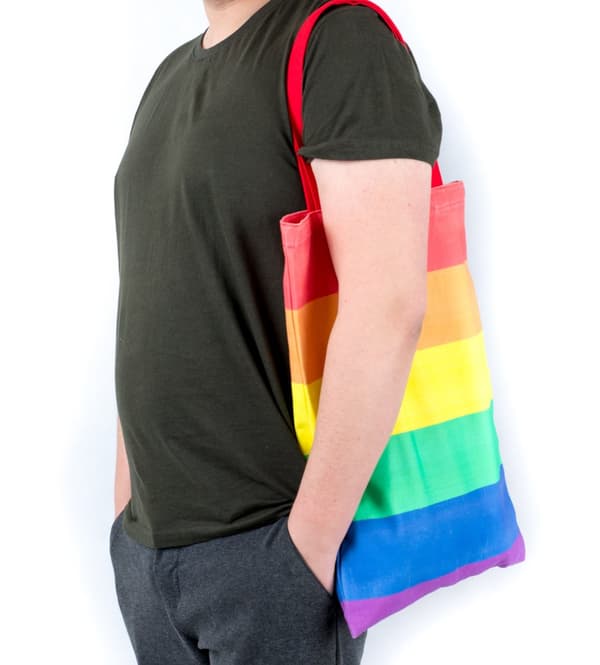 TASKE INDKØBSPOSE BOMULD REJNBUE PRIDE LGBT LARGE XXL