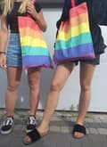 Miniatyrbillede 8 af 10: TASKE INDKØBSPOSE BOMULD REJNBUE PRIDE LGBT LARGE XXL