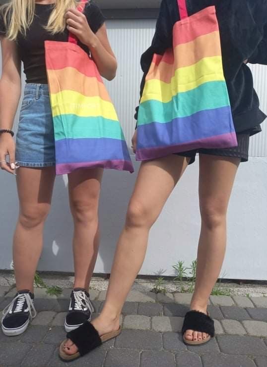 TASKE INDKØBSPOSE BOMULD REJNBUE PRIDE LGBT LARGE XXL