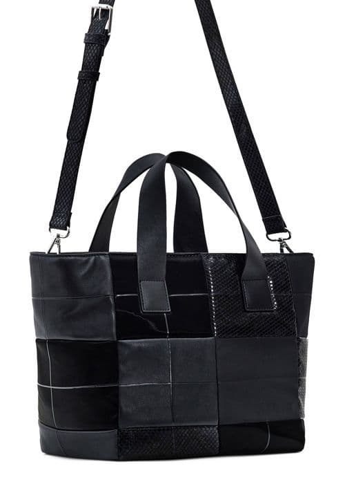 Axelväska - Desigual - Damas Valdivia - Svart - 24,5x27x16 cm - Avtagbar axelrem