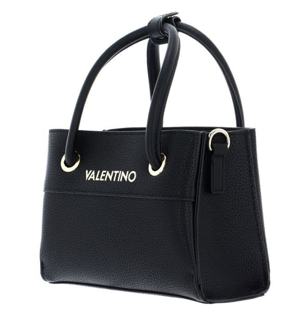 Handväska - VALENTINO - Alexia Tote S - Svart - 100 % polyuretan - Avtagbar axelrem