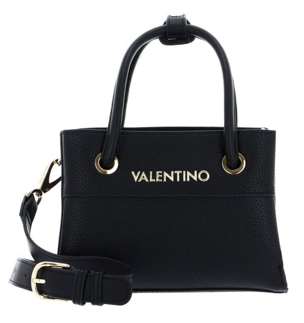 Handväska - VALENTINO - Alexia Tote S - Svart - 100 % polyuretan - Avtagbar axelrem
