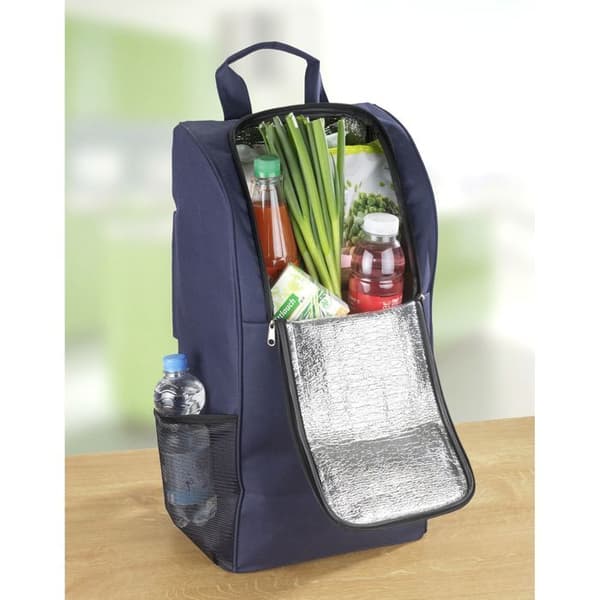 Wenko - Shoppingvagn med sits - Isolerad väska 35 L - Mörkblå