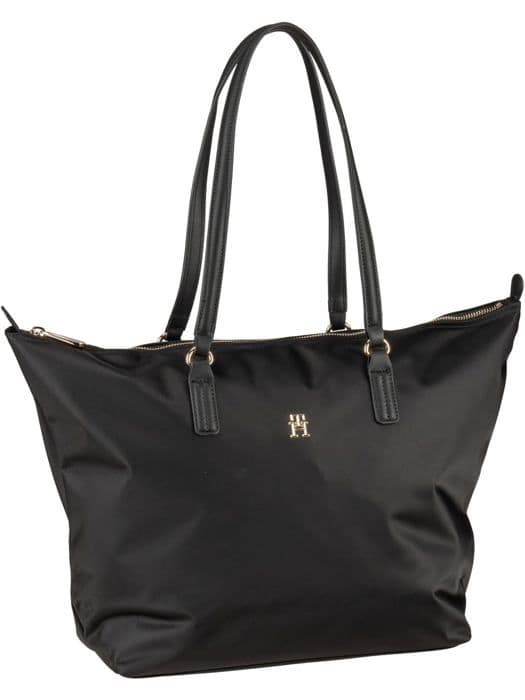 Sac shopping - tote bag Tommy Hilfiger - AW0AW15639 - Poppy TH Tote, fyrkantig väska dam, svart (Black), OS