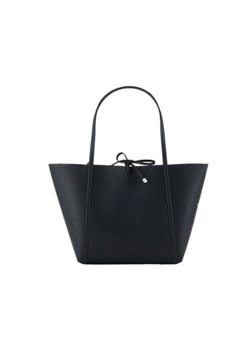 Armani Exchange Stor Vändbar Logo Skript Tote, Handväska för Kvinnor, Svart/Vit/Svart-Svart/Vit/Svart, One Size