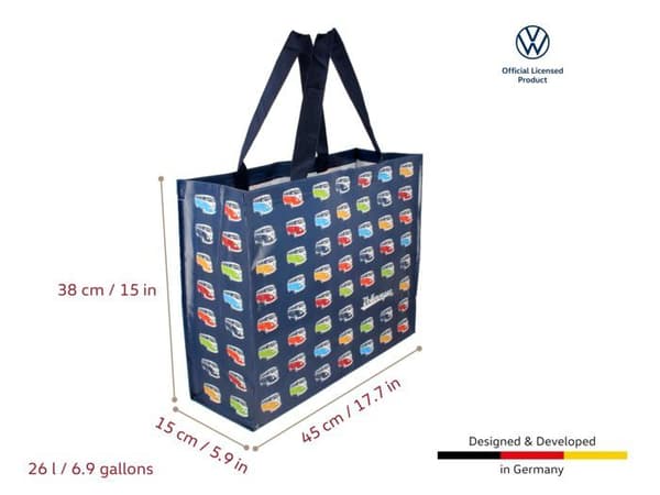 Brisa - BUSB34 - VW Collection Sac Shopper Återanvändbar Cabas med Motiv T1 Combi (Parade/Flerfärgad)
