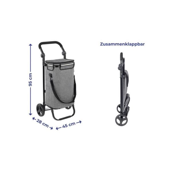 Handlarvagn - Maximex - Isolerad handlarvagn med inre ficka - 38L - Grå