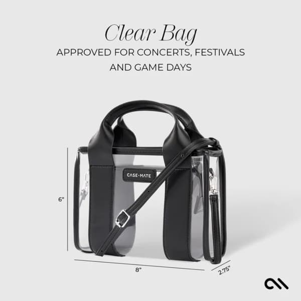 Mate Micro Tote Bag FodralVattentät axelväska (midnatts svart/transparent)