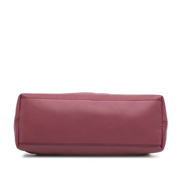 Pre-owned Gucci Medium Leather Soho Chain Tote Purple