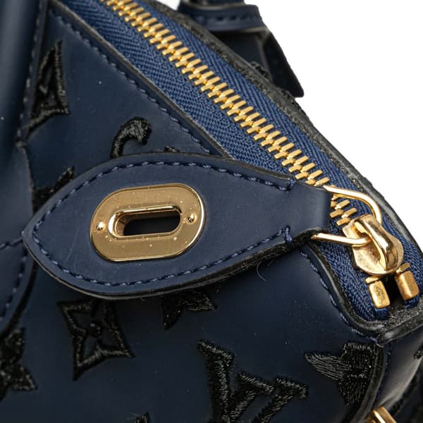 Pre-owned Louis Vuitton Monogram Addiction Lockit Vertical MM Blue