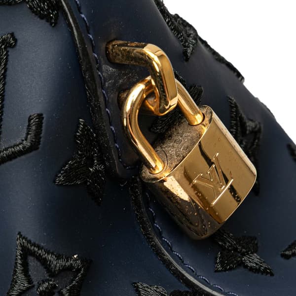 Pre-owned Louis Vuitton Monogram Addiction Lockit Vertical MM Blue