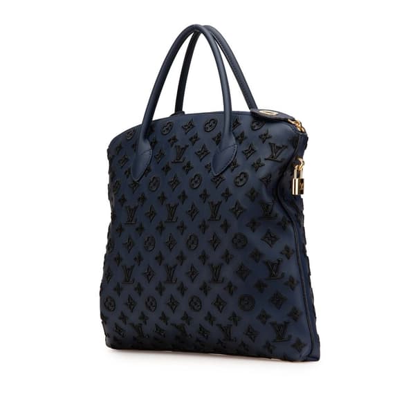 Pre-owned Louis Vuitton Monogram Addiction Lockit Vertical MM Blue