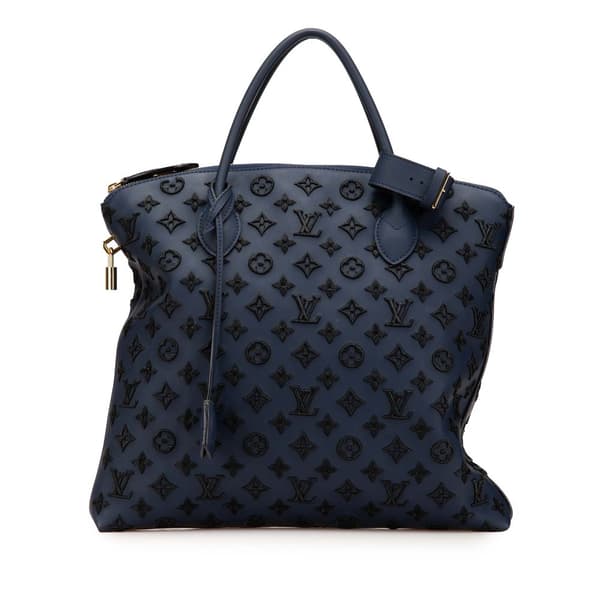 Pre-owned Louis Vuitton Monogram Addiction Lockit Vertical MM Blue