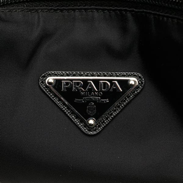 Pre-owned Prada Tessuto Zip Top Tote Black