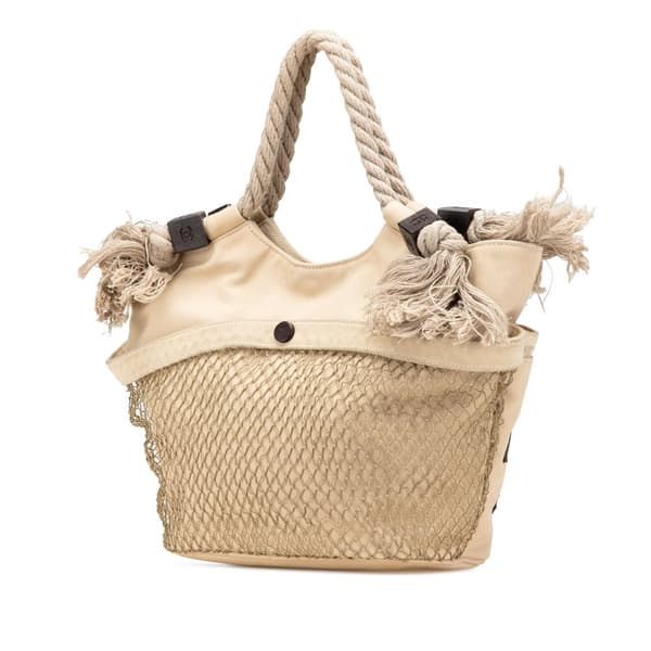 Pre-owned Chanel Canvas Cruise Rope Cabas Tote Brown