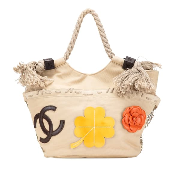 Pre-owned Chanel Canvas Cruise Rope Cabas Tote Brown