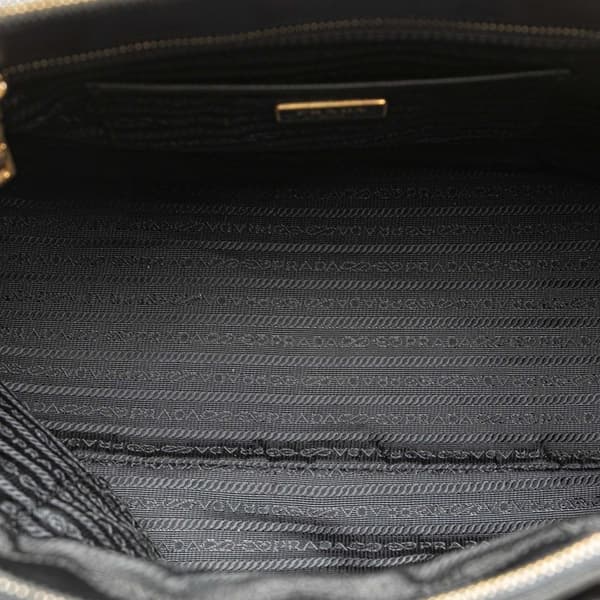 Pre-owned Prada Large Saffiano Lux Galleria Double Zip Tote Black