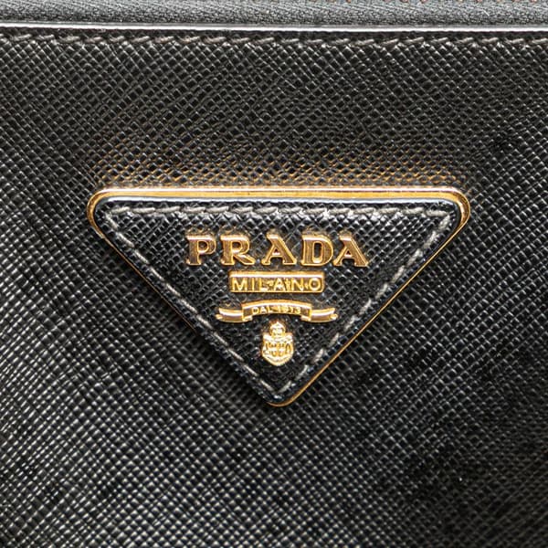 Pre-owned Prada Large Saffiano Lux Galleria Double Zip Tote Black