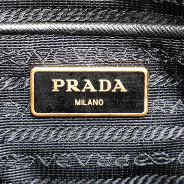 Pre-owned Prada Large Saffiano Lux Galleria Double Zip Tote Black