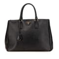 Miniatyrbilde 1 av 10: Pre-owned Prada Large Saffiano Lux Galleria Double Zip Tote Black