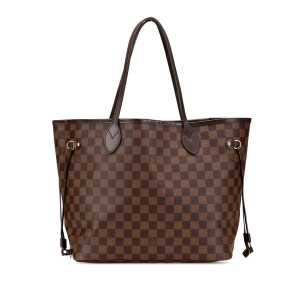 Pre-owned Louis Vuitton Damier Ebene Neverfull MM Brown