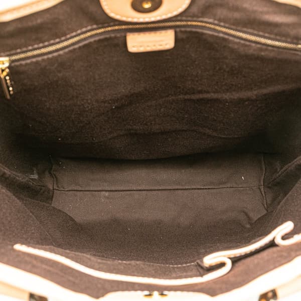 Pre-owned Celine Macadam Coated Canvas Vertical Tote Brown