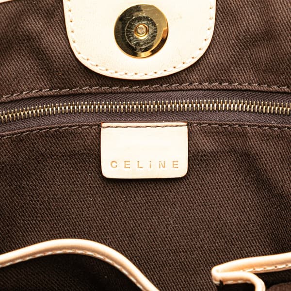 Pre-owned Celine Macadam Coated Canvas Vertical Tote Brown
