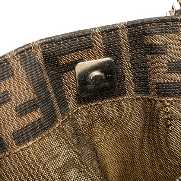 Pre-owned Fendi Small Zucca Canvas Twins Tote Brown
