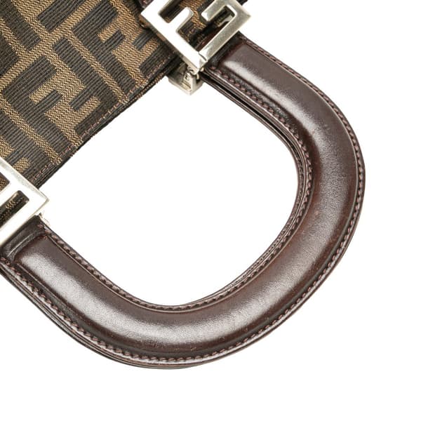 Pre-owned Fendi Small Zucca Canvas Twins Tote Brown