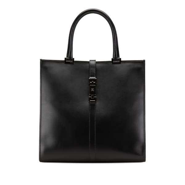 Pre-owned Gucci Leather Jackie Tote Black