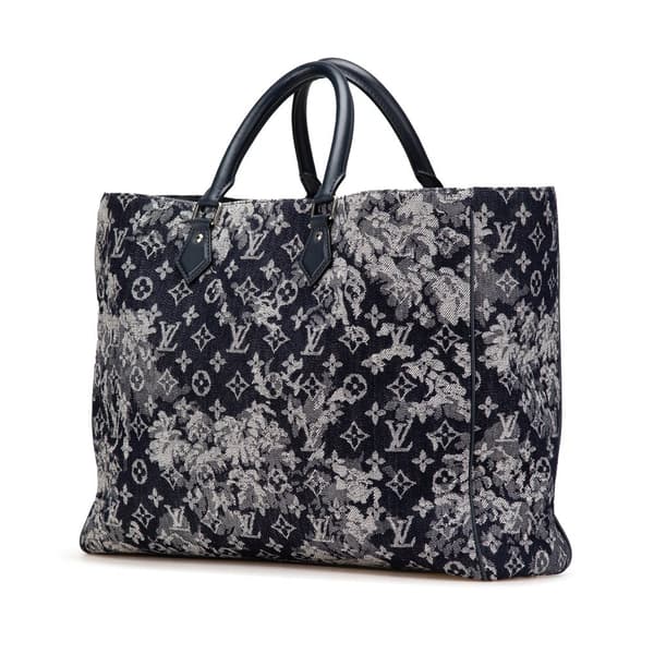 Pre-owned Louis Vuitton Monogram Tapestry Grand Sac Blue
