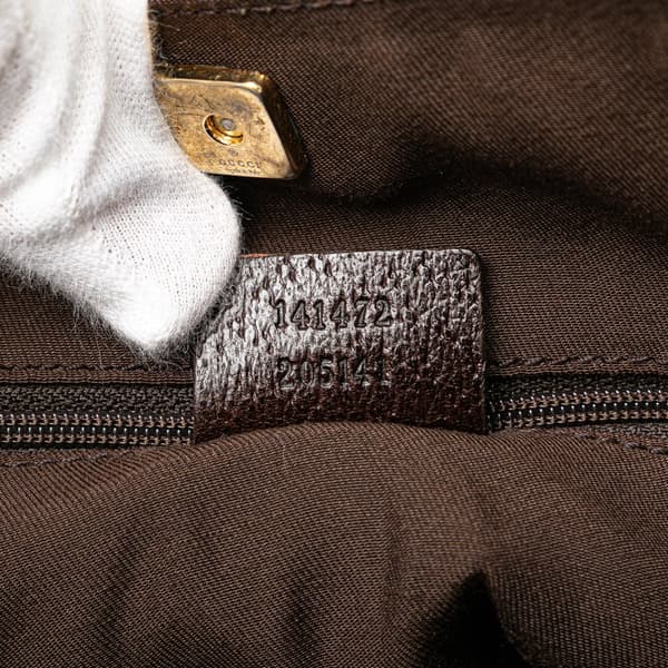 Pre-owned Gucci GG Canvas Abbey D Ring Tote Brown
