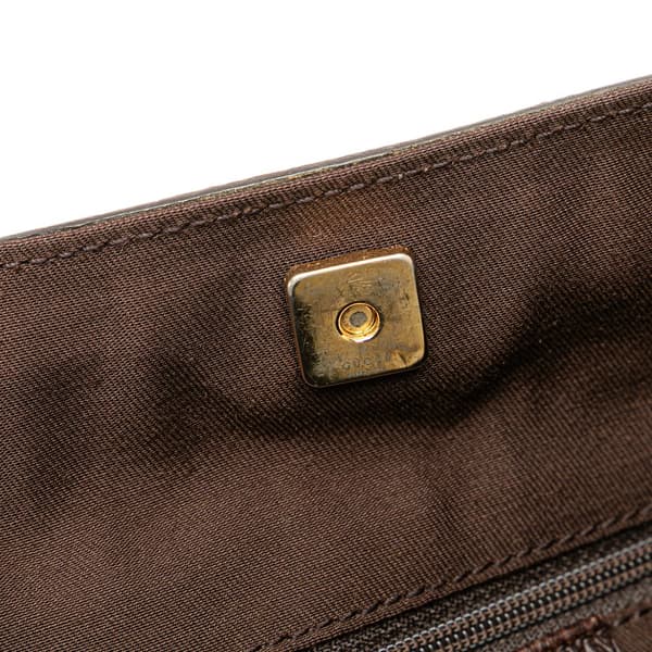 Pre-owned Gucci GG Canvas Abbey D Ring Tote Brown
